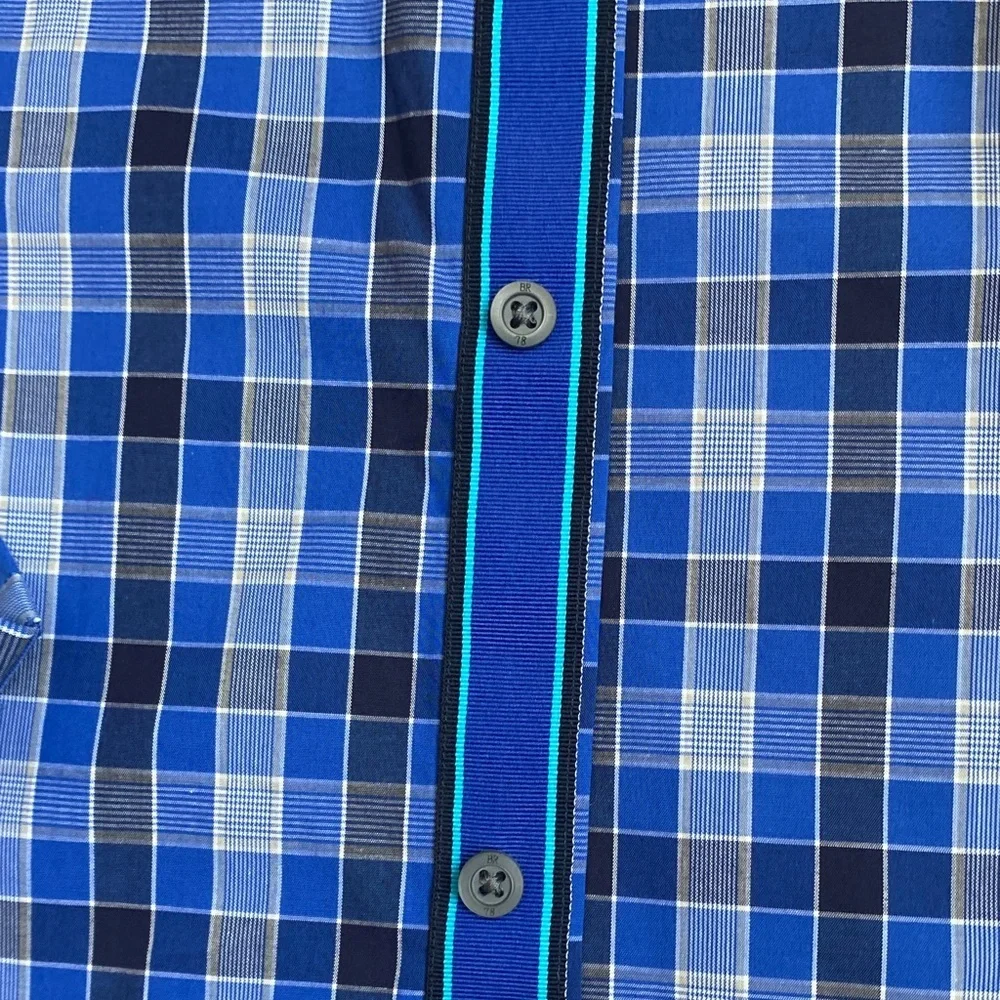Banana Republic slim fit Blue Checkered Button-Down Shirt